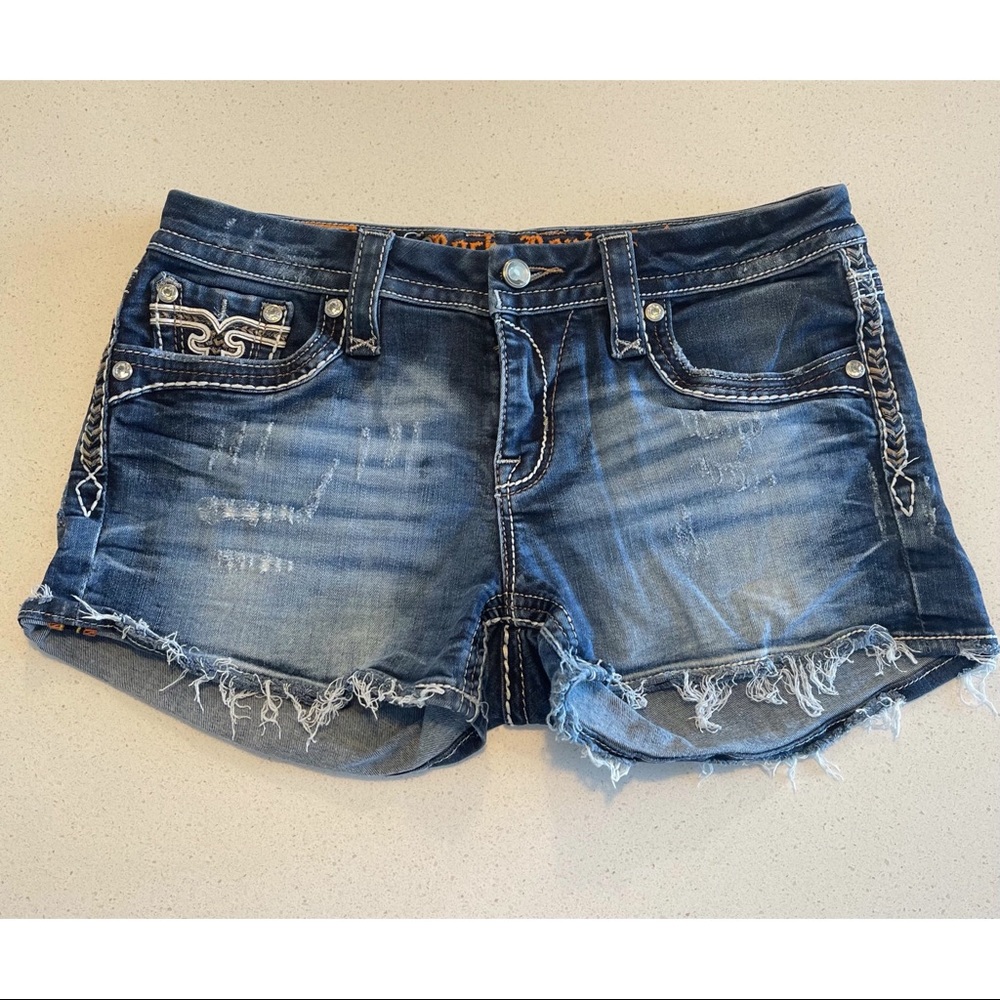 Rock Revival Linnett Shorts - Distressed - Rhinestones - SZ 28 - Picture 7 of 8